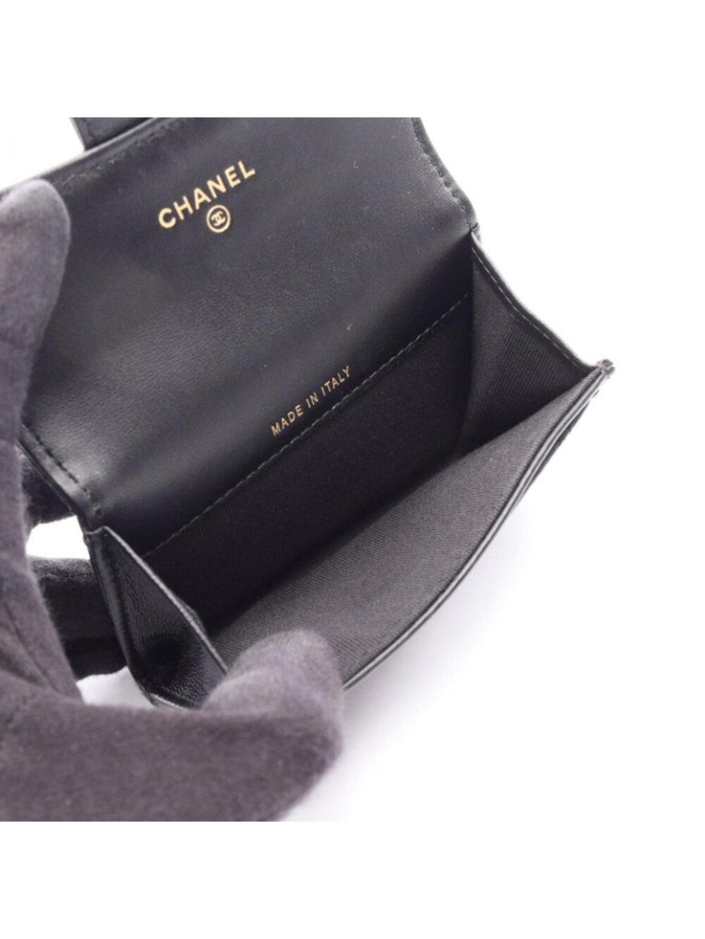 Chanel Card Case Quilted Black Lambskin - Picture 3 of 5
